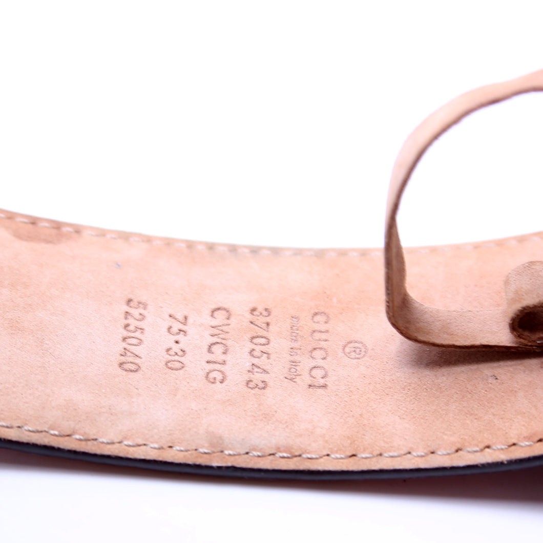 370543 Interlocking GG Smooth Leather Belt Size 75/30 Pink