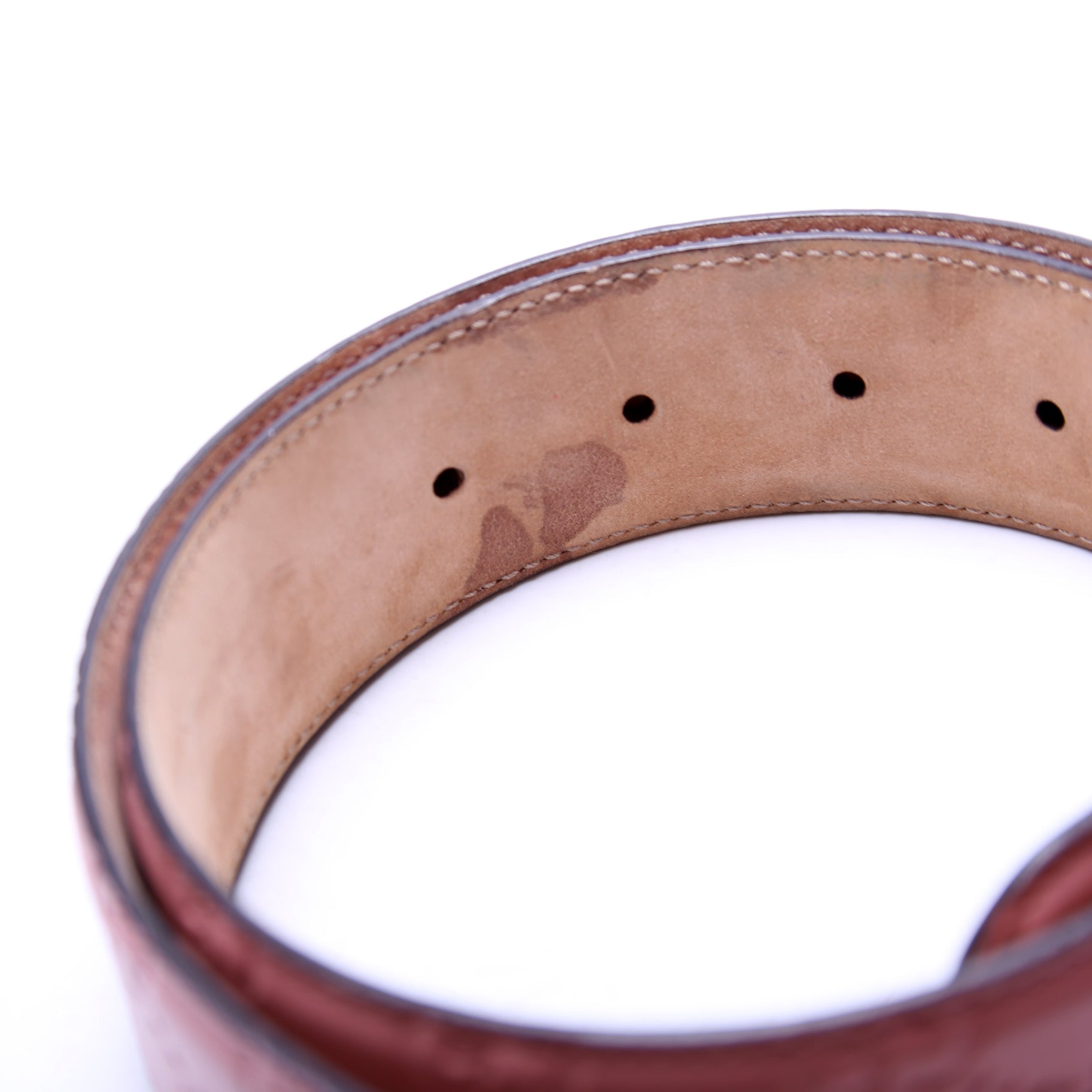 370543 Interlocking GG Smooth Leather Belt Size 75/30 Pink