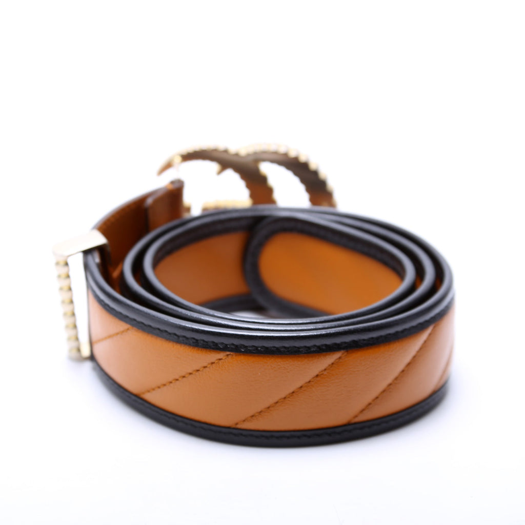 576202 GG Marmont Torchon Belt Size 85/34 Tan/Black