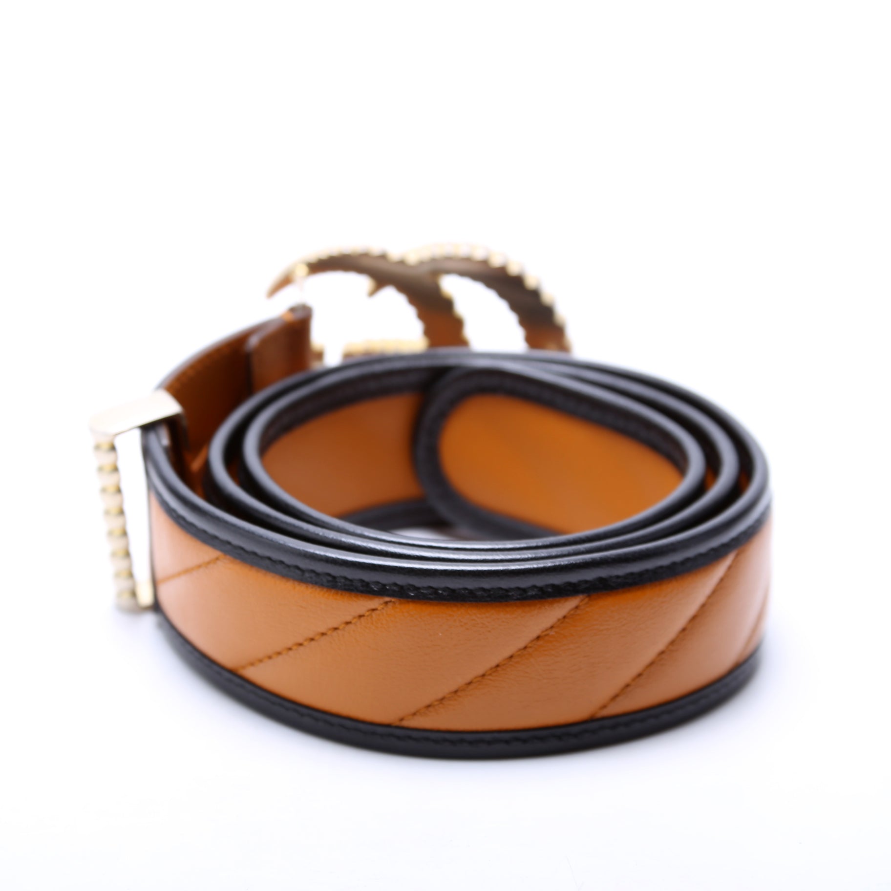 576202 GG Marmont Torchon Belt Size 85/34 Tan/Black