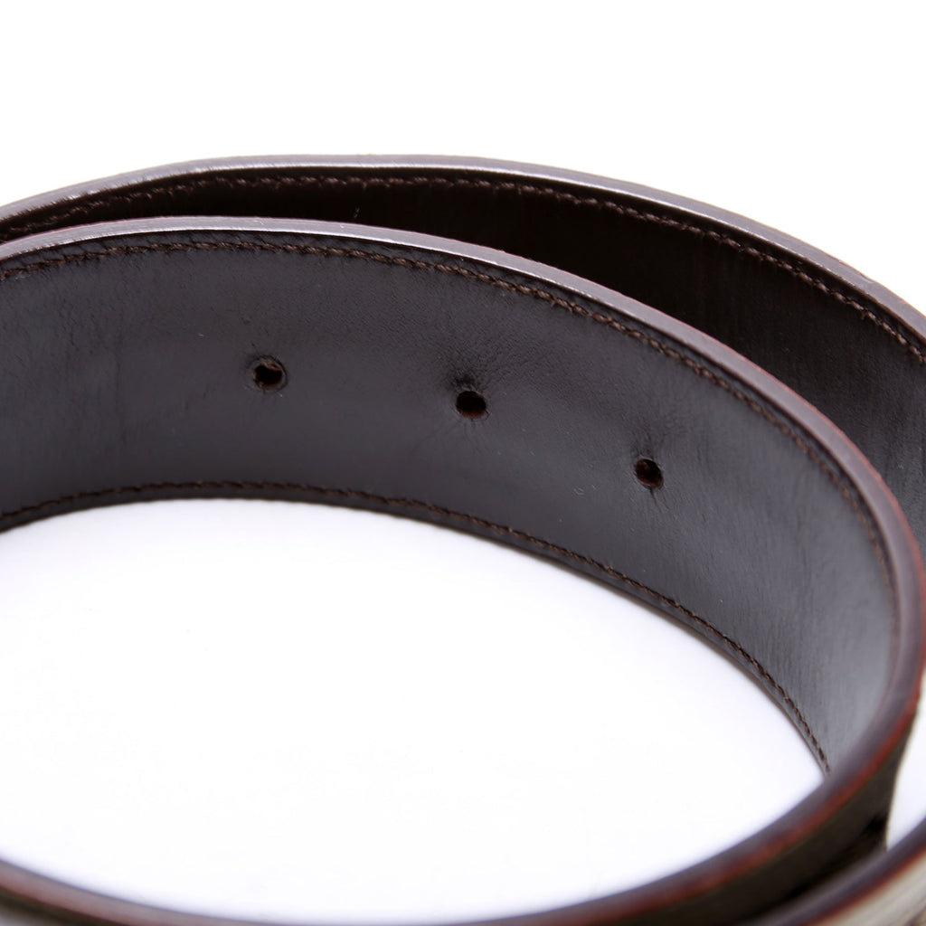 114876 Interlocking Leather Belt Size 85/34 Beige/White