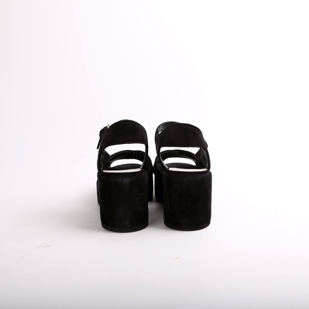 Suede CC Platform Sandals Size 38