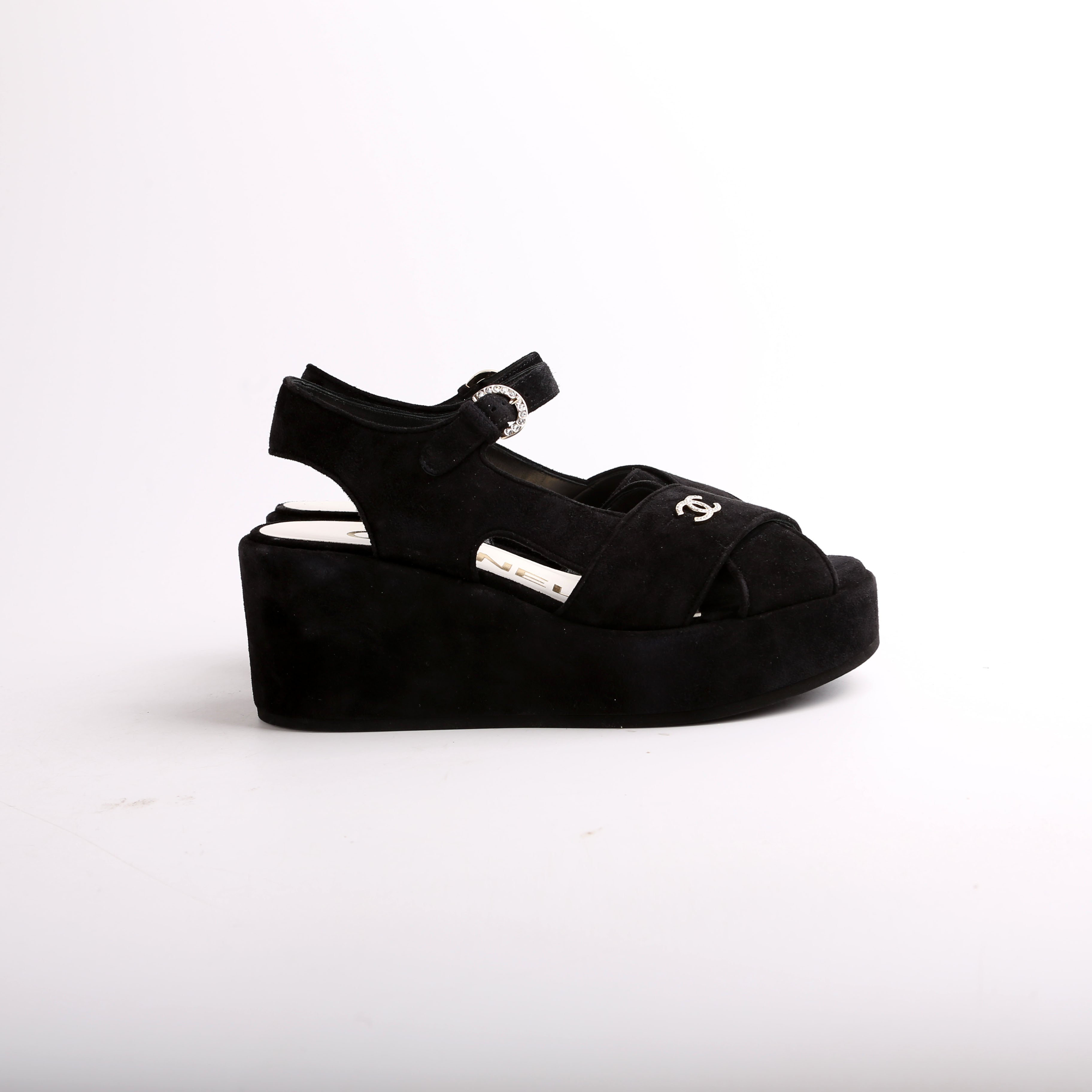 Suede CC Platform Sandals Size 38