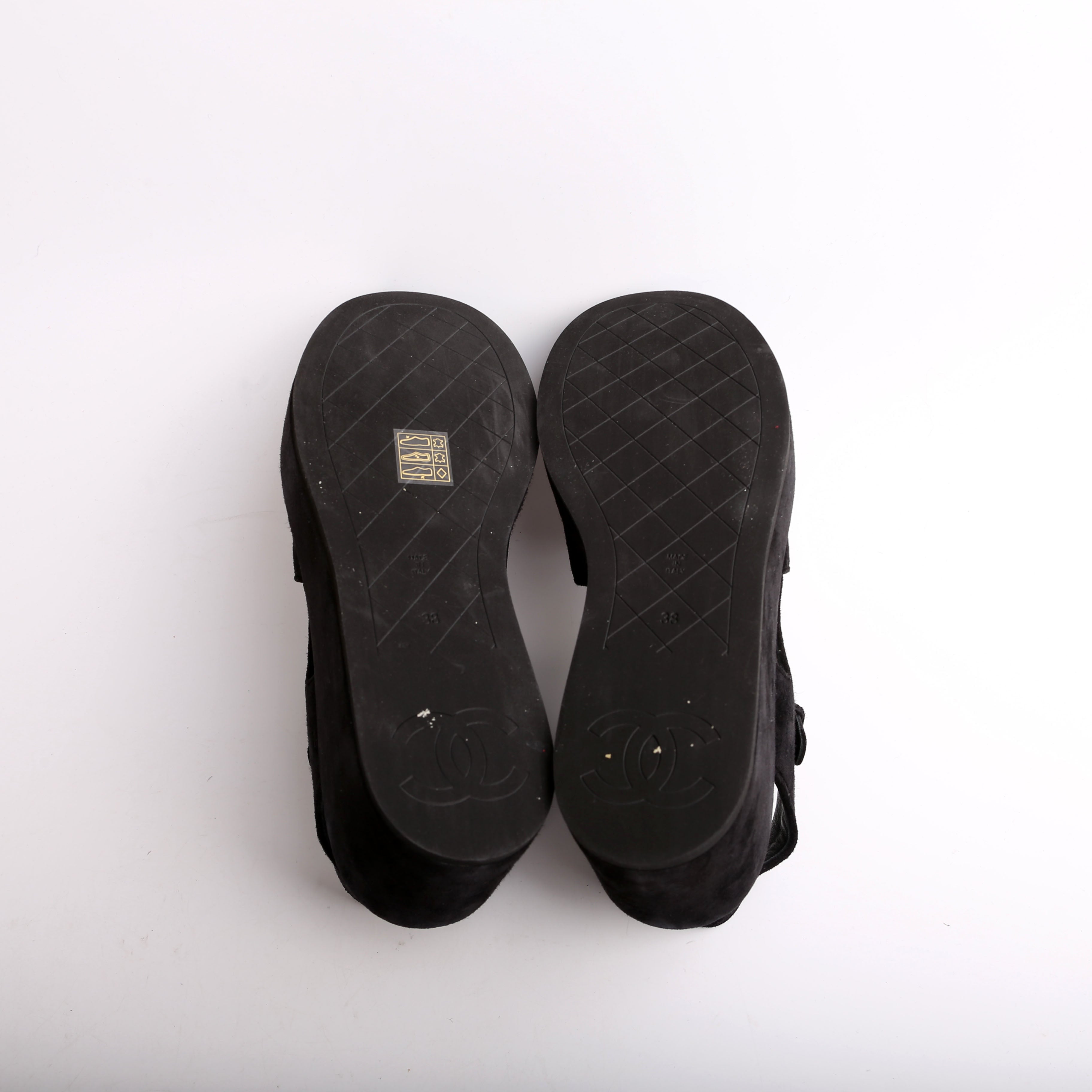 Suede CC Platform Sandals Size 38
