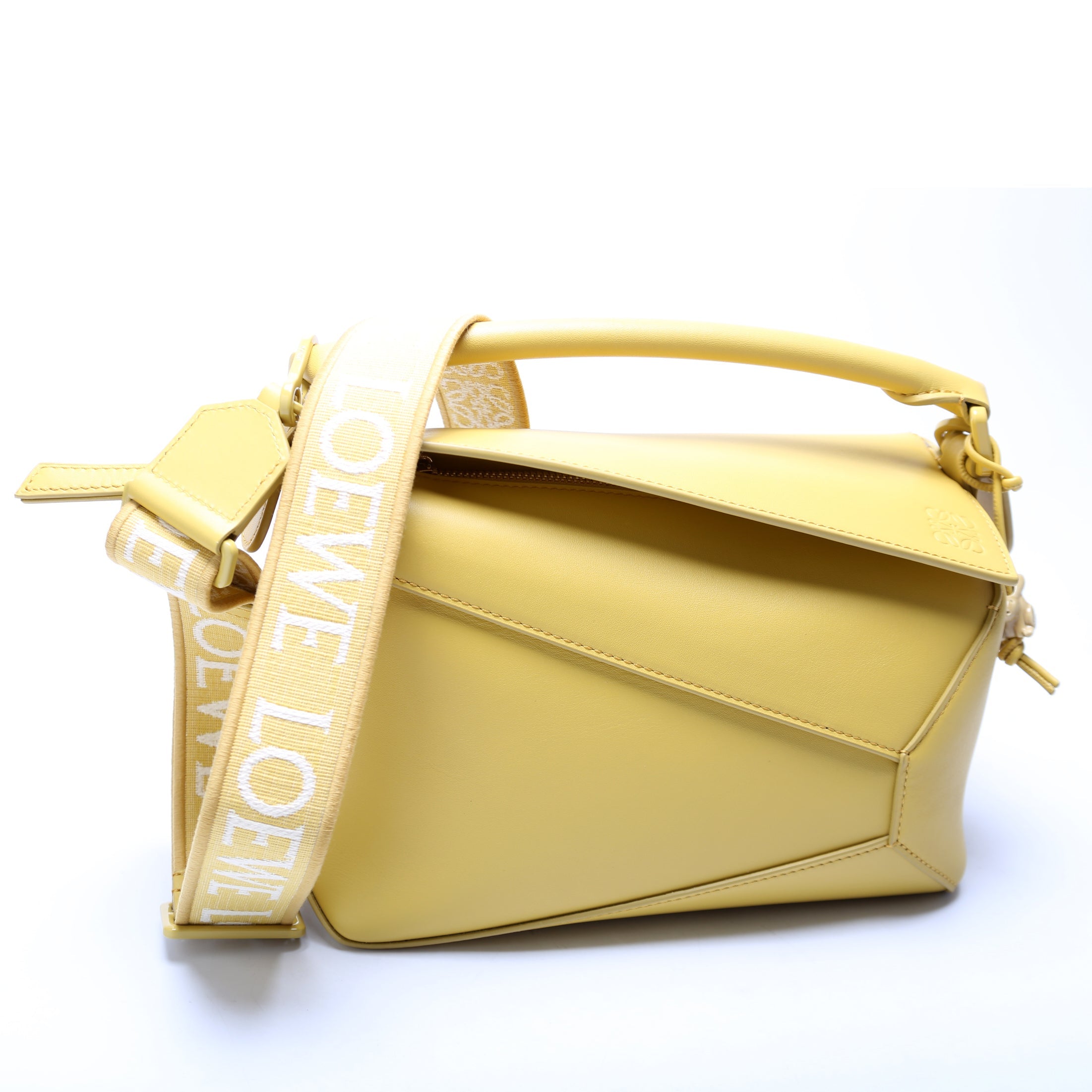 Puzzle Edge Bag Monochrome Calfskin Small Yellow