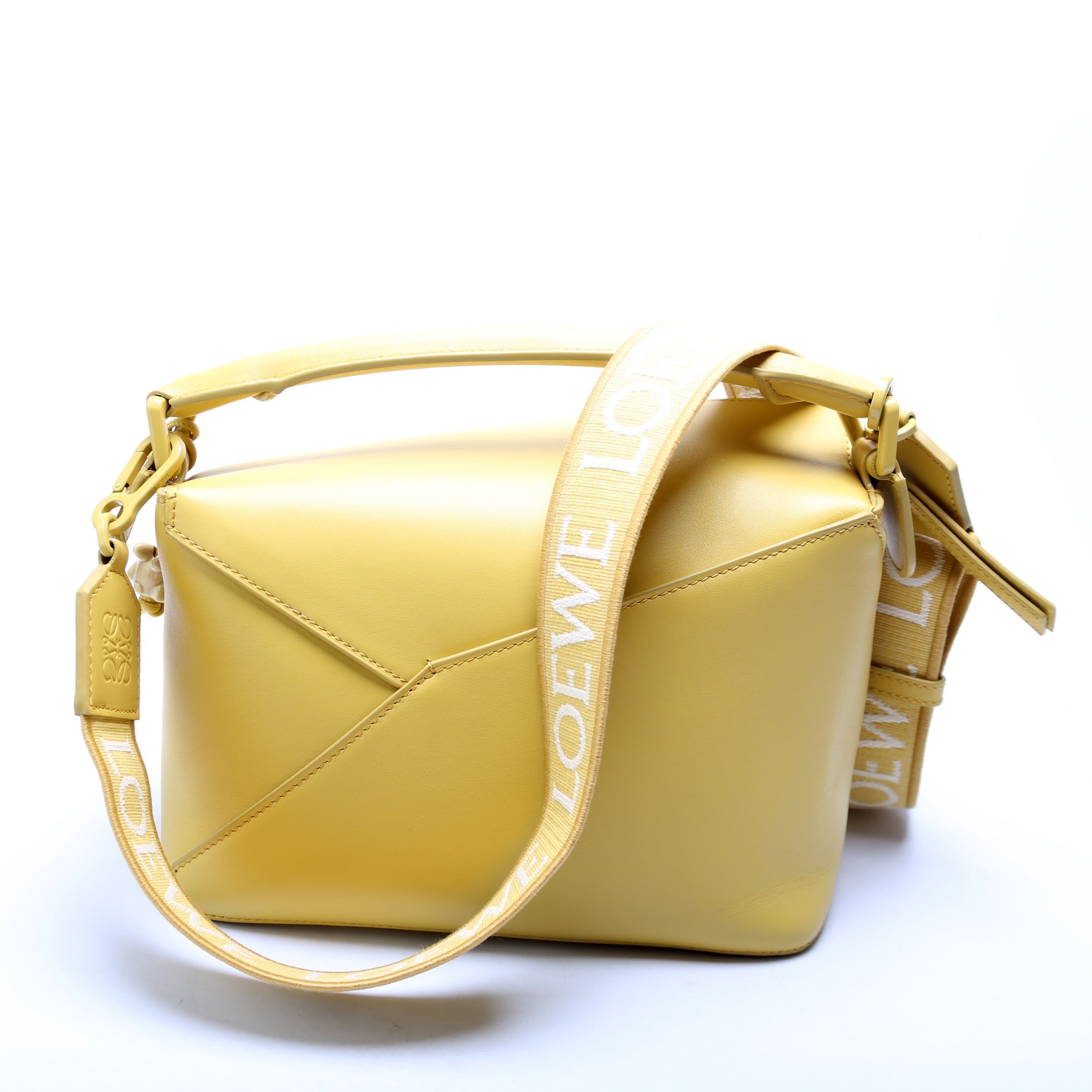 Puzzle Edge Bag Monochrome Calfskin Small Yellow