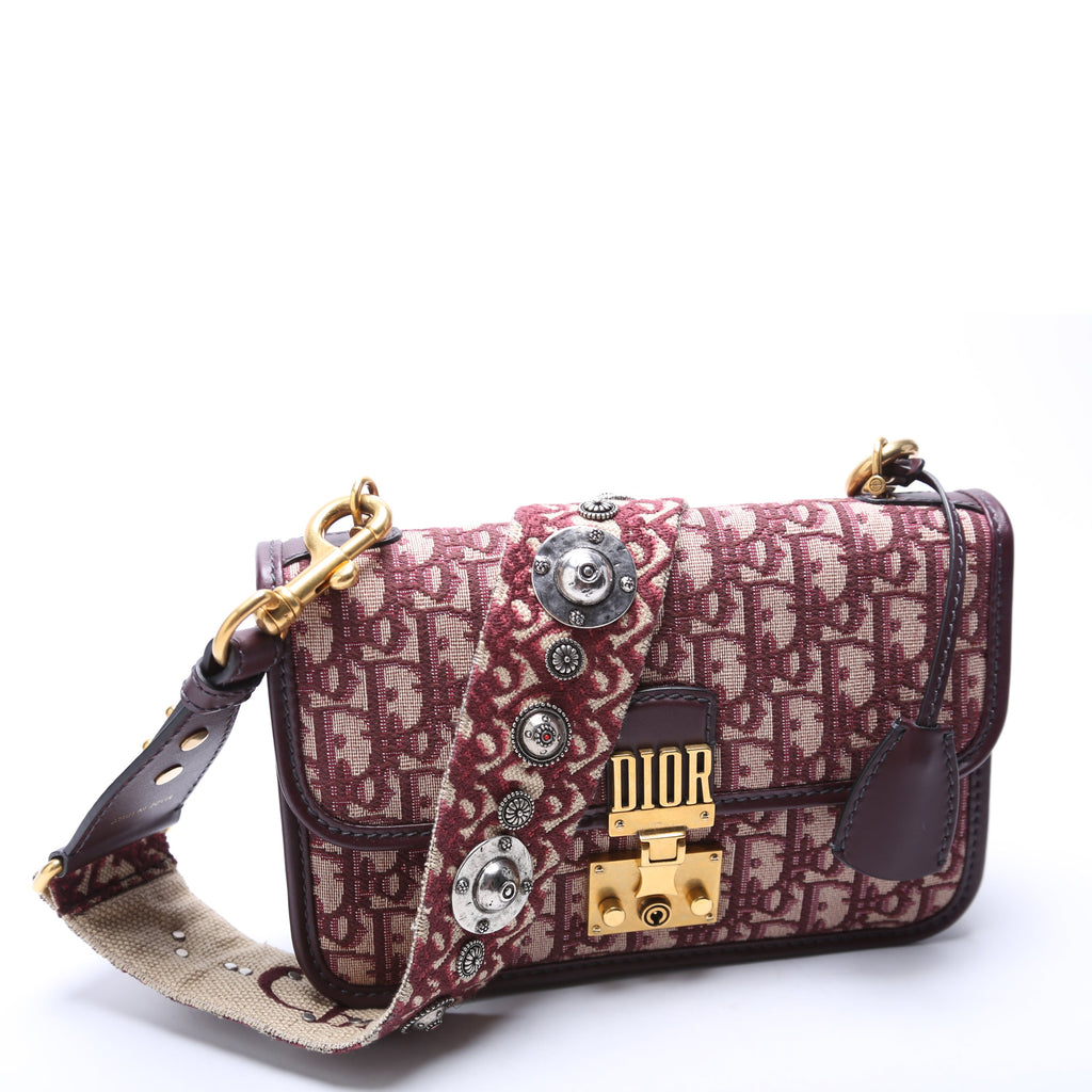 Dioraddict Oblique Flap Bag Burgundy
