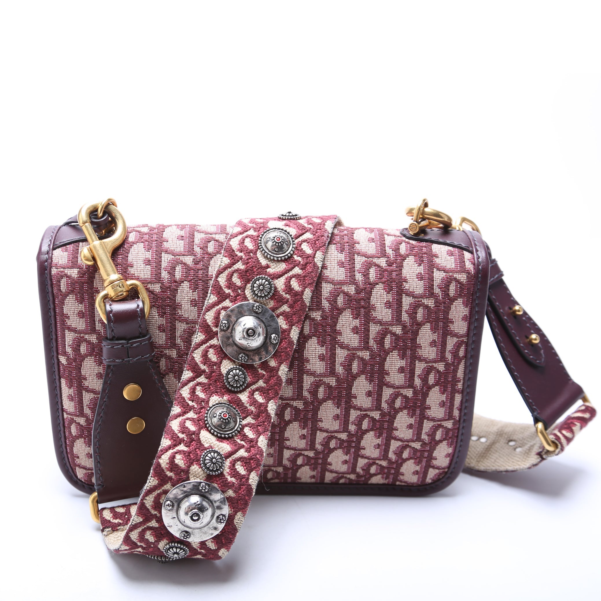Dioraddict Oblique Flap Bag Burgundy