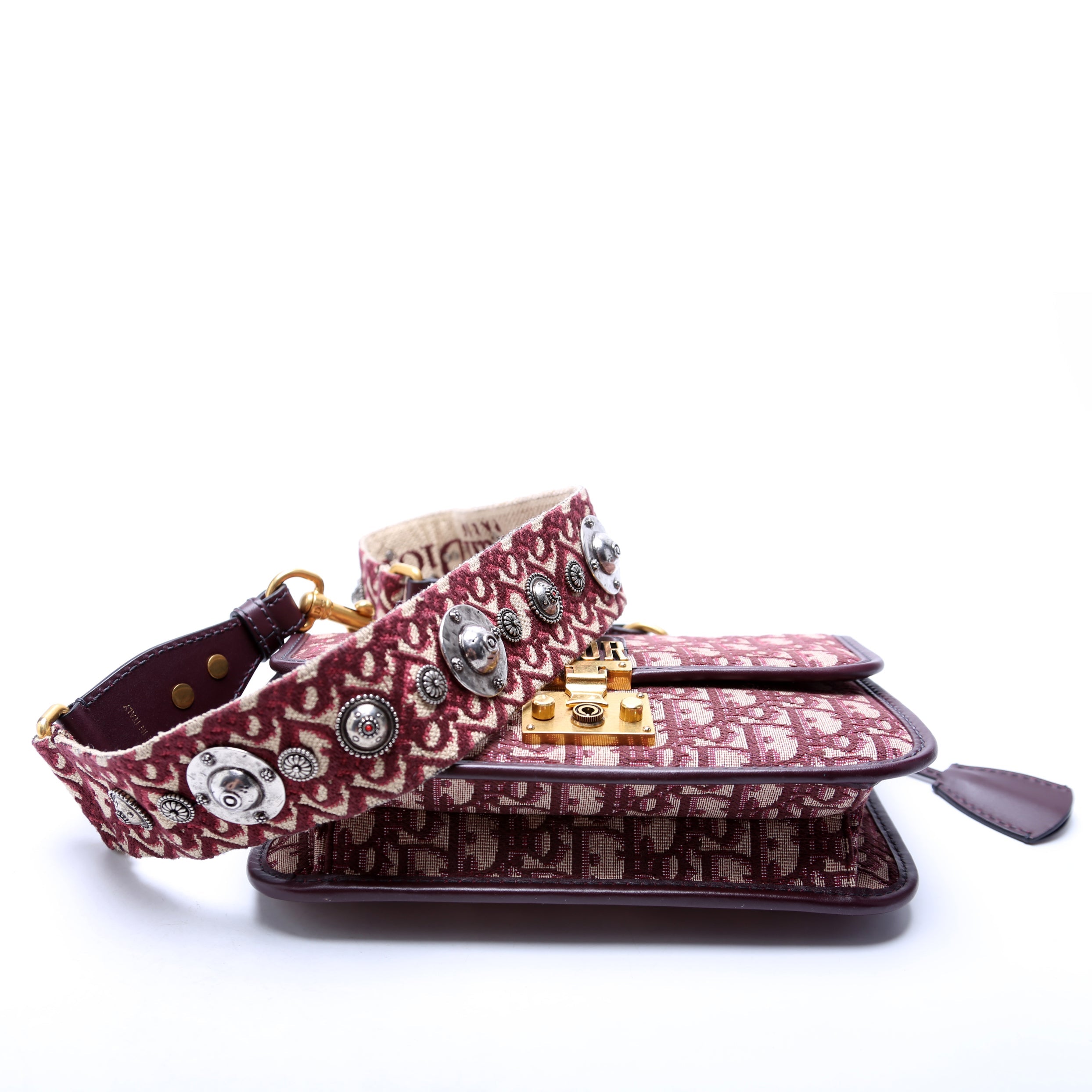 Dioraddict Oblique Flap Bag Burgundy