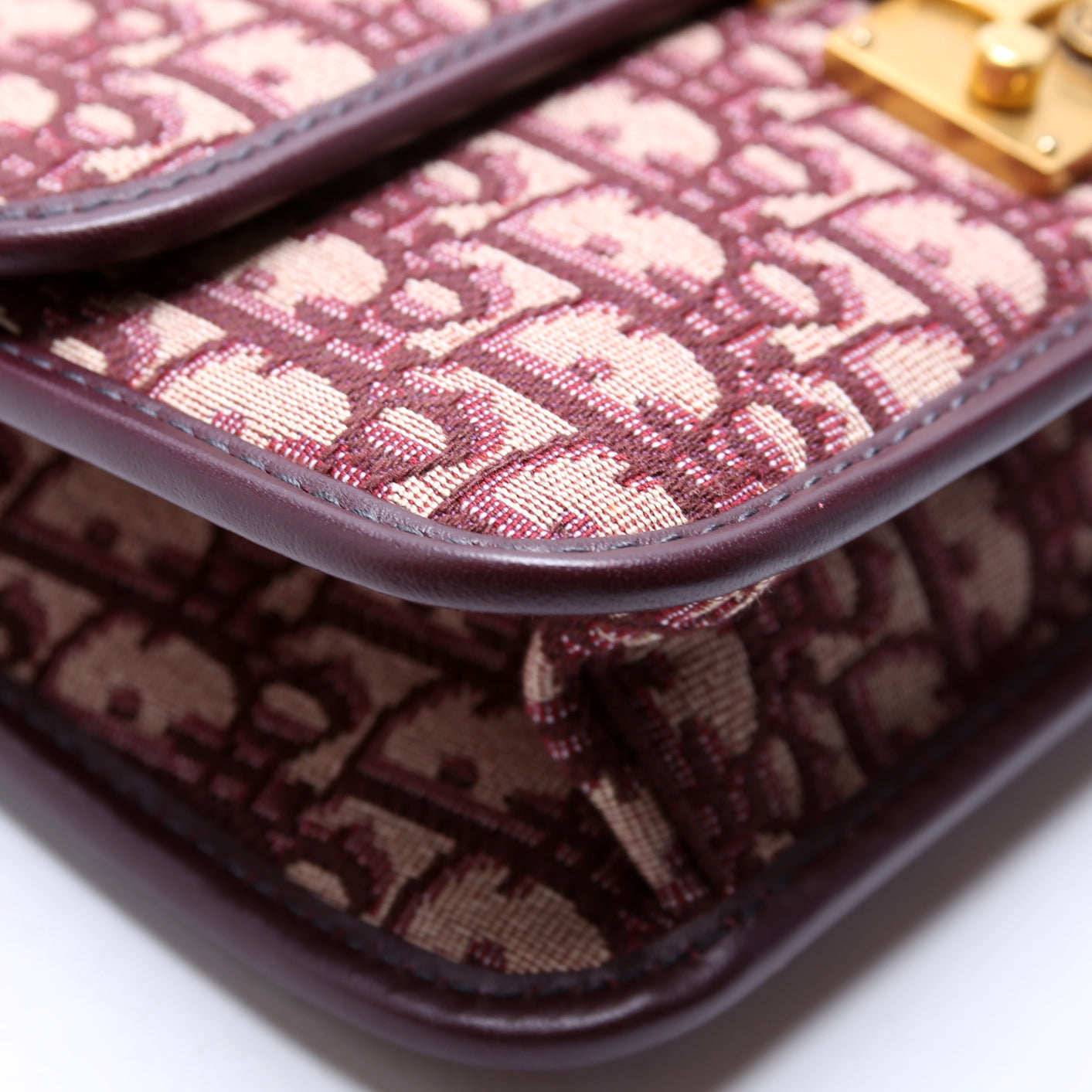Dioraddict Oblique Flap Bag Burgundy