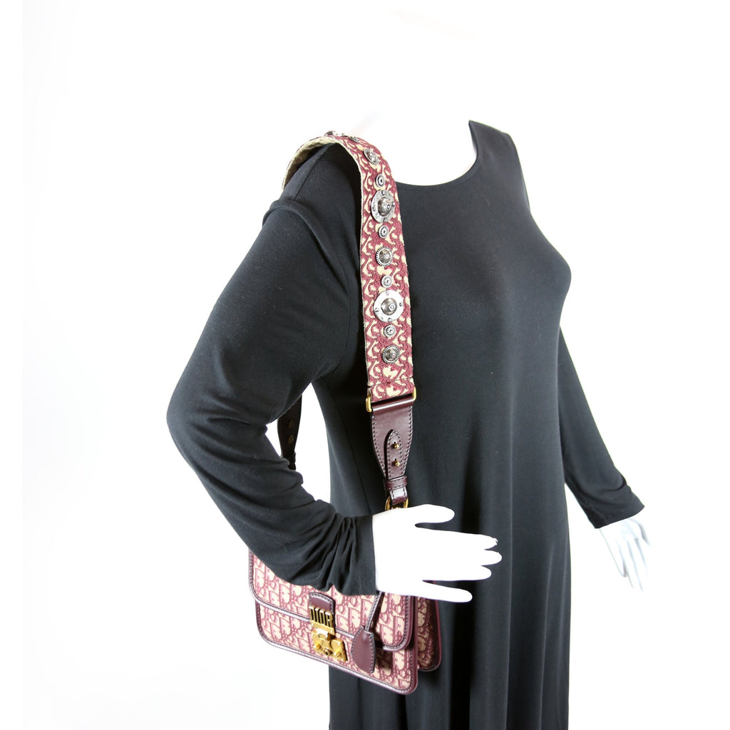 Dioraddict Oblique Flap Bag Burgundy