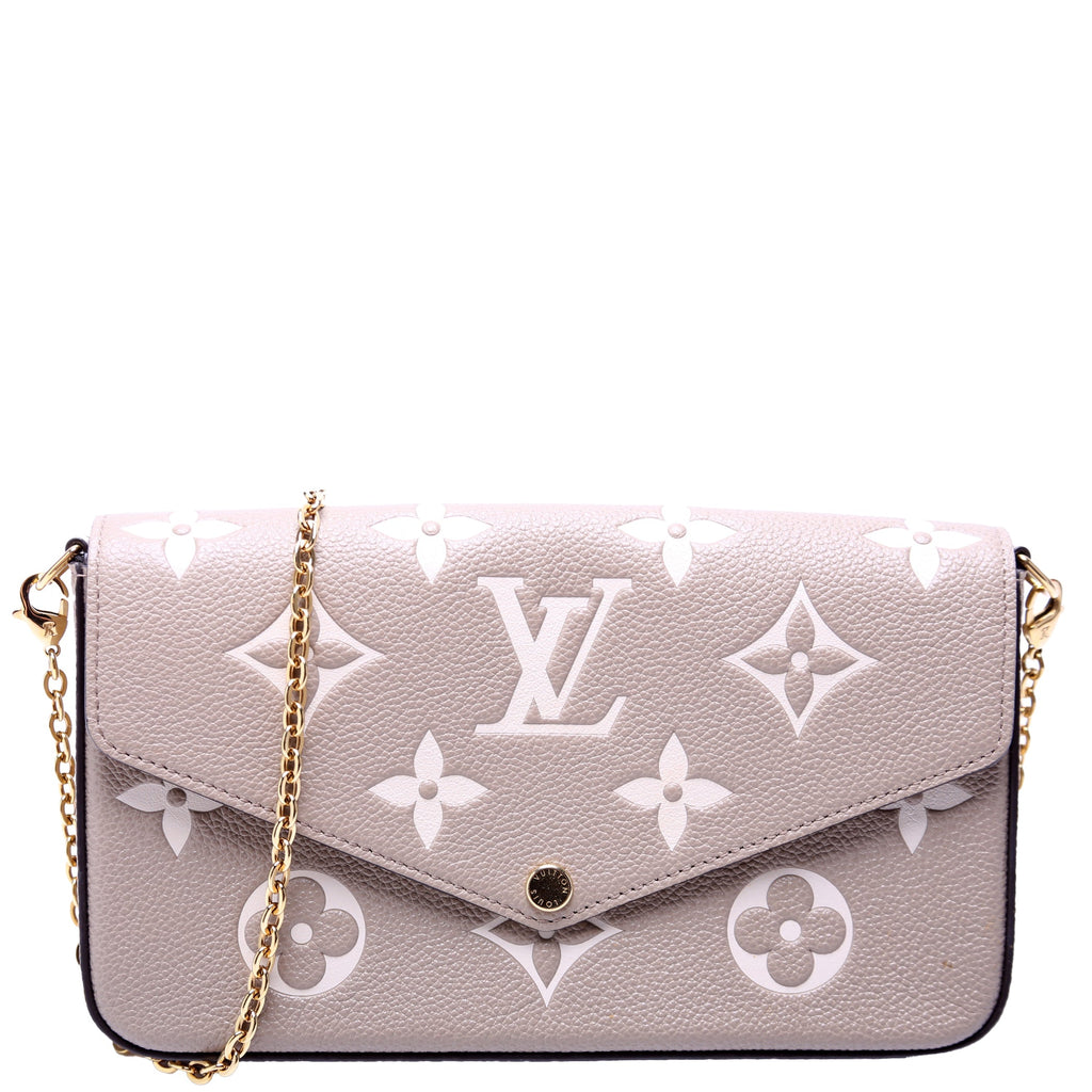 Pochette Felicie Bicolor Empreinte Beige/Cream