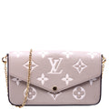 Pochette Felicie Bicolor Empreinte Beige/Cream