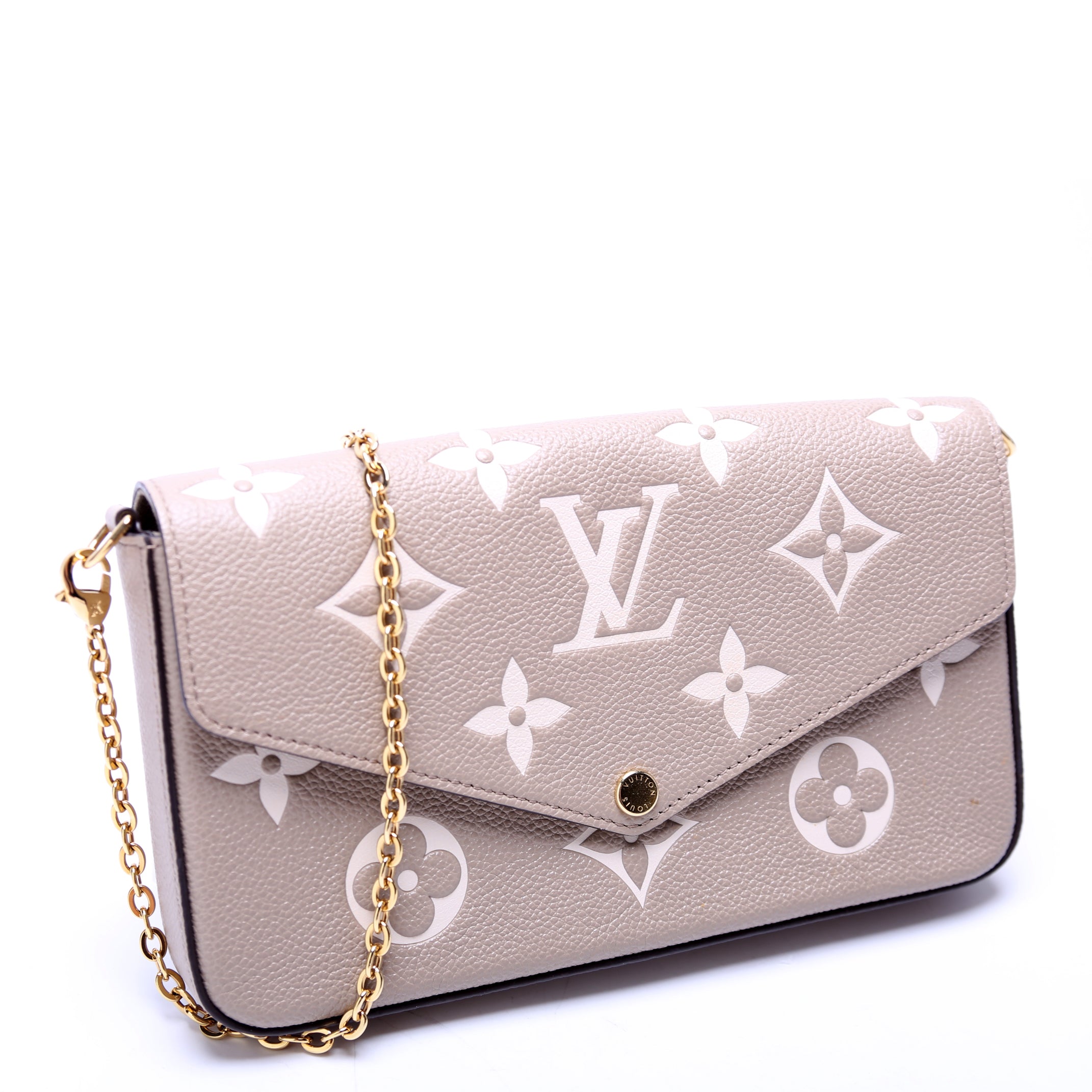 Pochette Felicie Bicolor Empreinte Beige/Cream