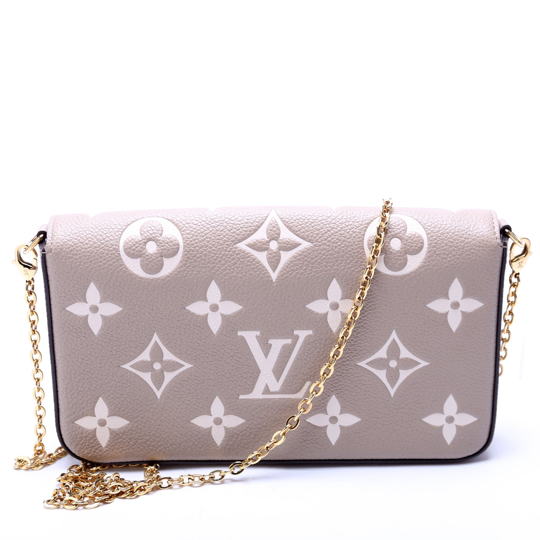 Pochette Felicie Bicolor Empreinte Beige/Cream