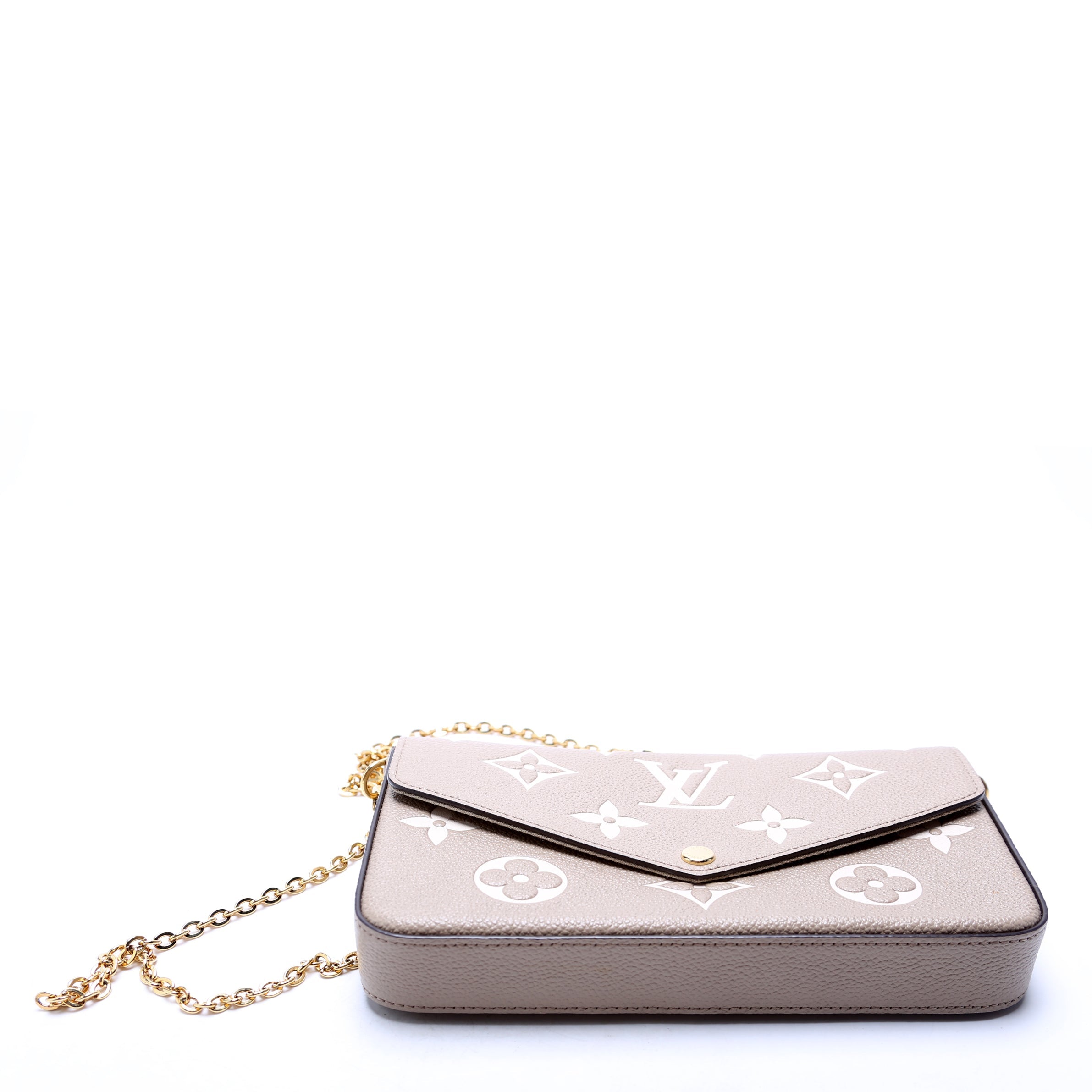 Pochette Felicie Bicolor Empreinte Beige/Cream