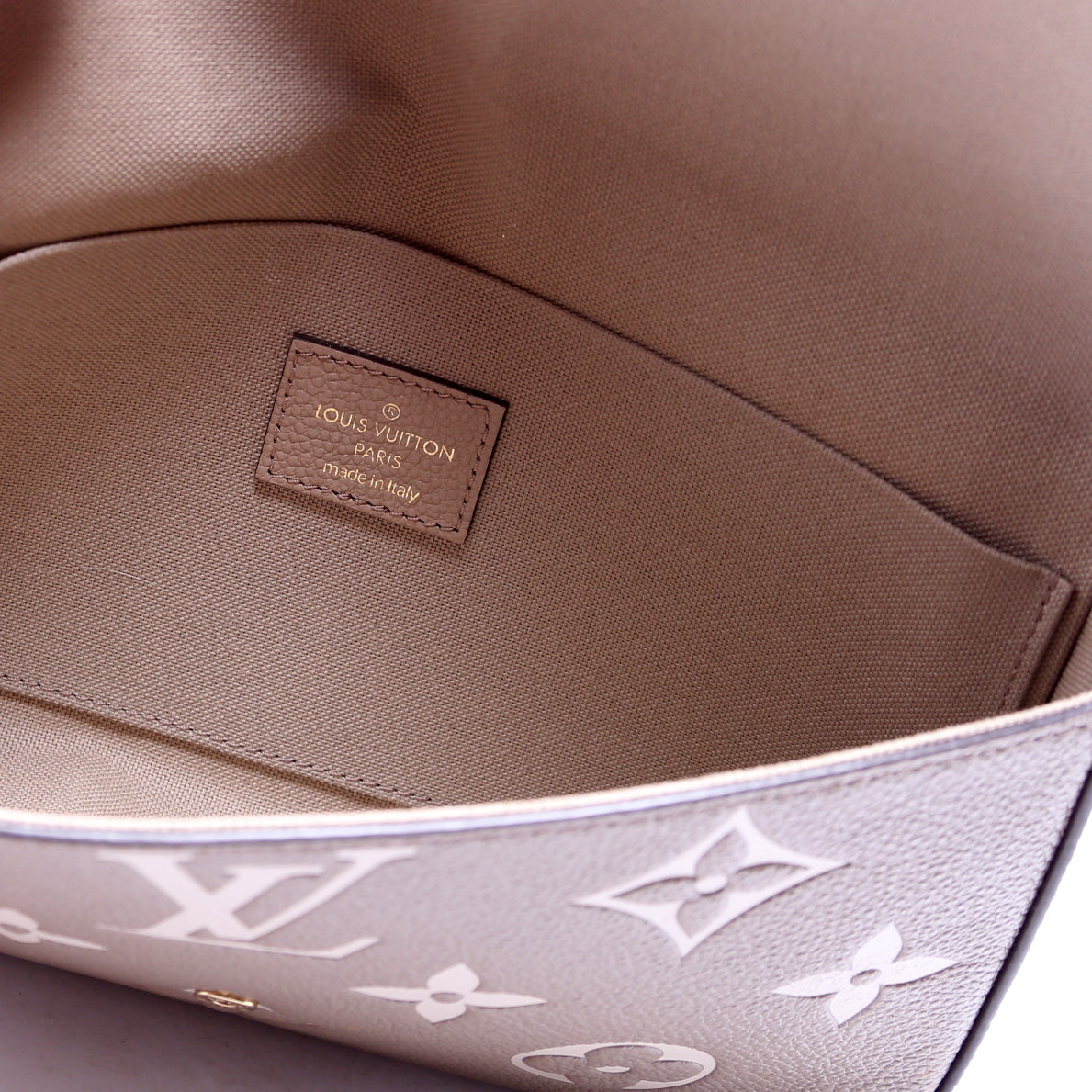 Pochette Felicie Bicolor Empreinte Beige/Cream