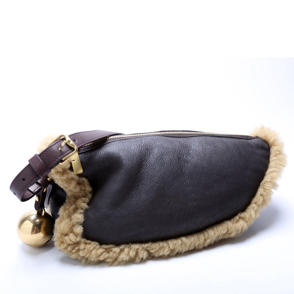 Shield Sling Sherling Small Bag Brown