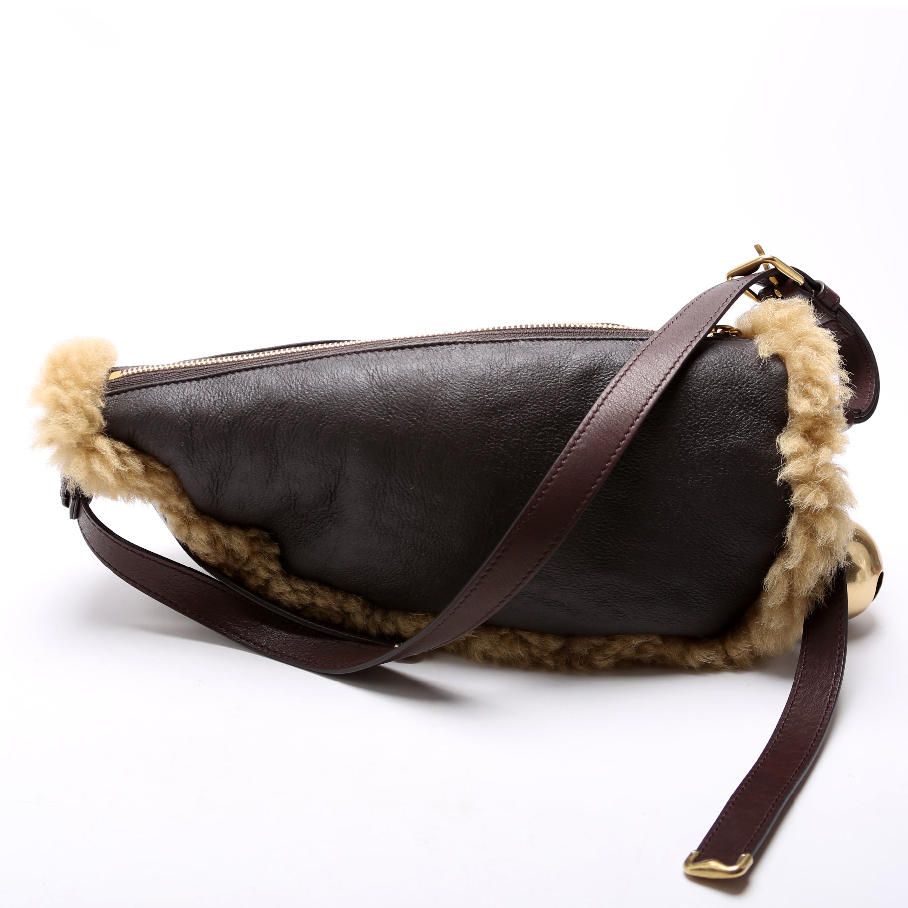 Shield Sling Sherling Small Bag Brown