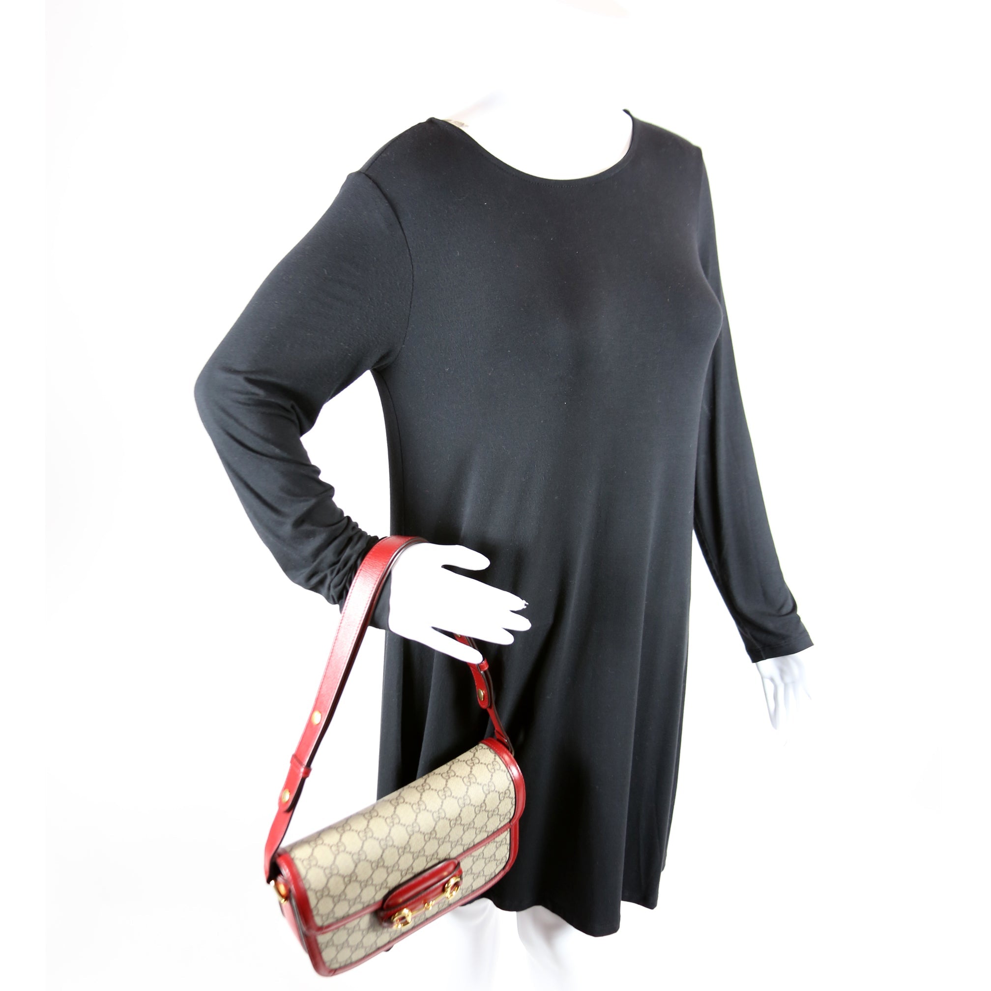 Gucci 602204 Horsebit 1955 Shoulder Bag Red