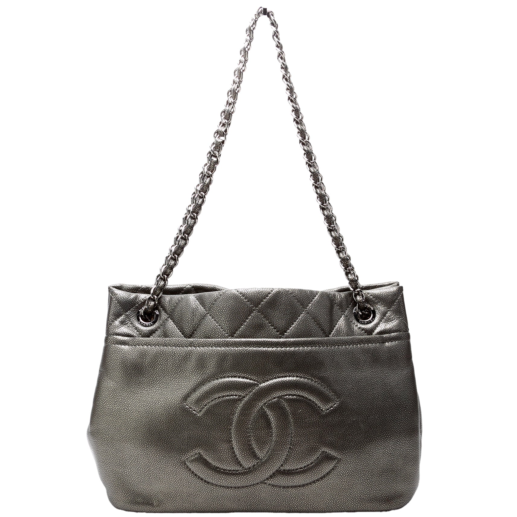 Timeless CC Soft Tote 14M Silver