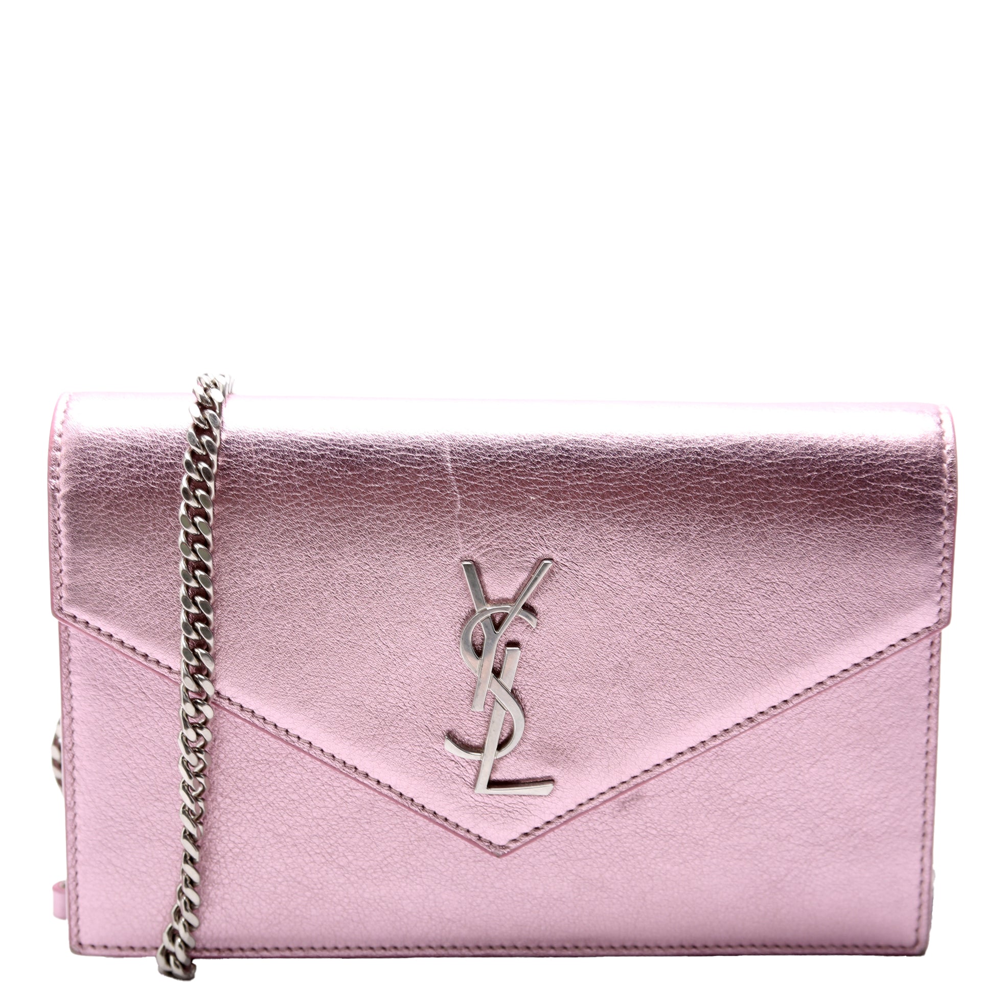 Envelope Chain Wallet Metallic Calfskin 402031 Purple