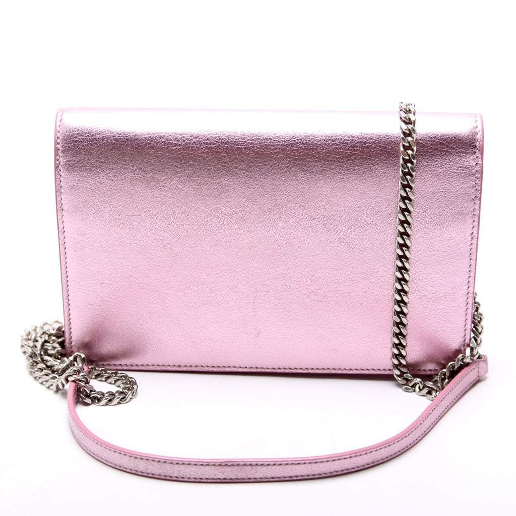 Envelope Chain Wallet Metallic Calfskin 402031 Purple