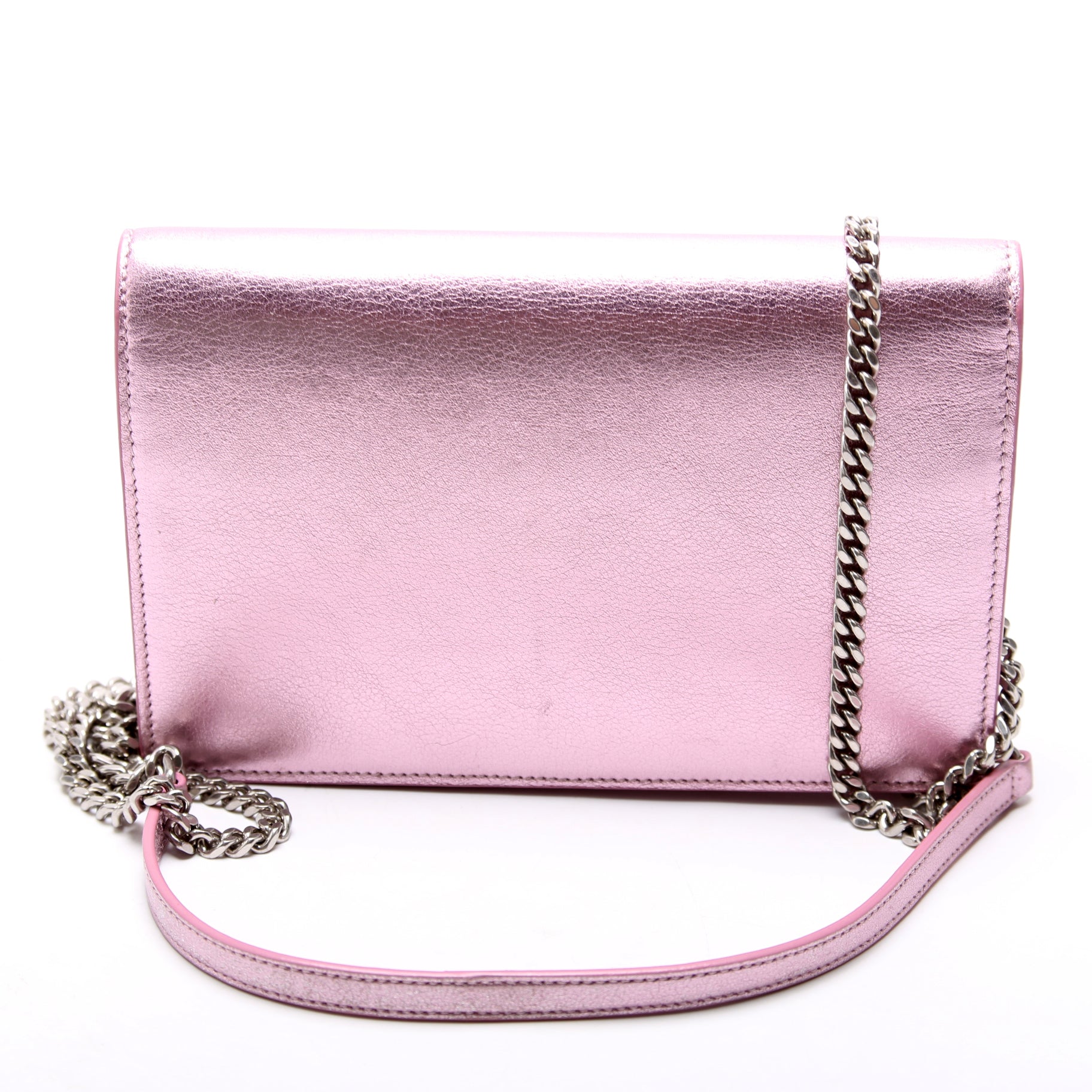 Envelope Chain Wallet Metallic Calfskin 402031 Purple