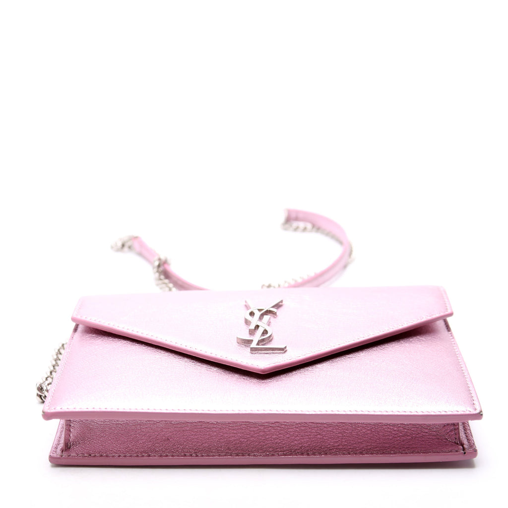 Envelope Chain Wallet Metallic Calfskin 402031 Purple