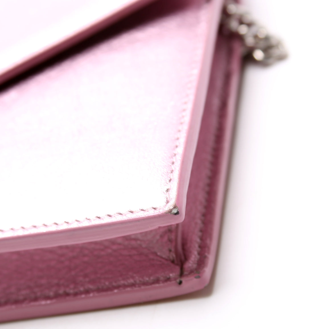 Envelope Chain Wallet Metallic Calfskin 402031 Purple