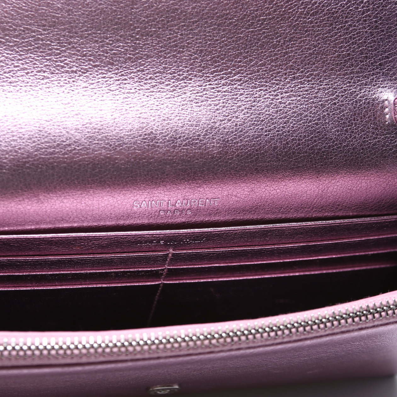 Envelope Chain Wallet Metallic Calfskin 402031 Purple
