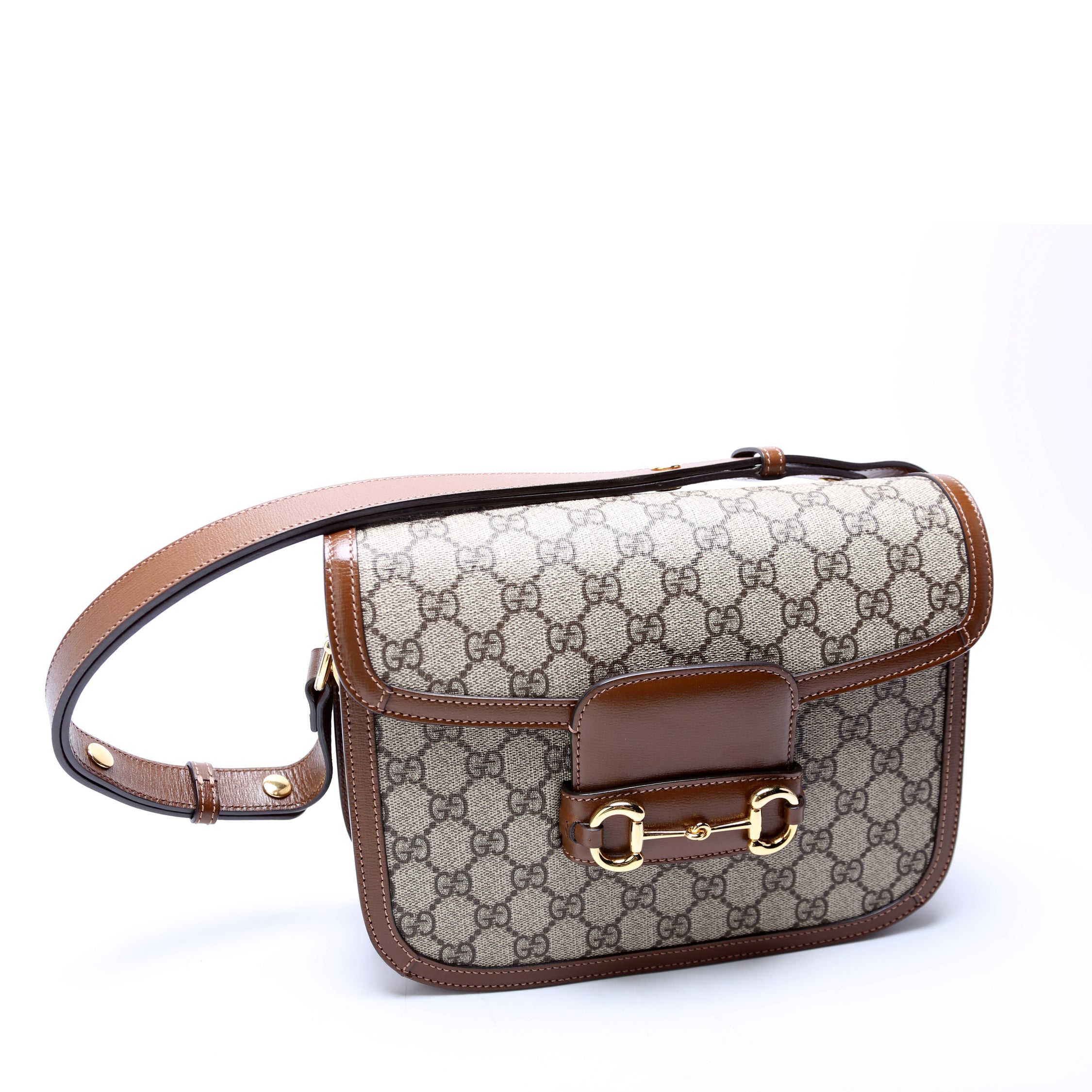 602204 Horsebit 1955 Shoulder Bag Brown