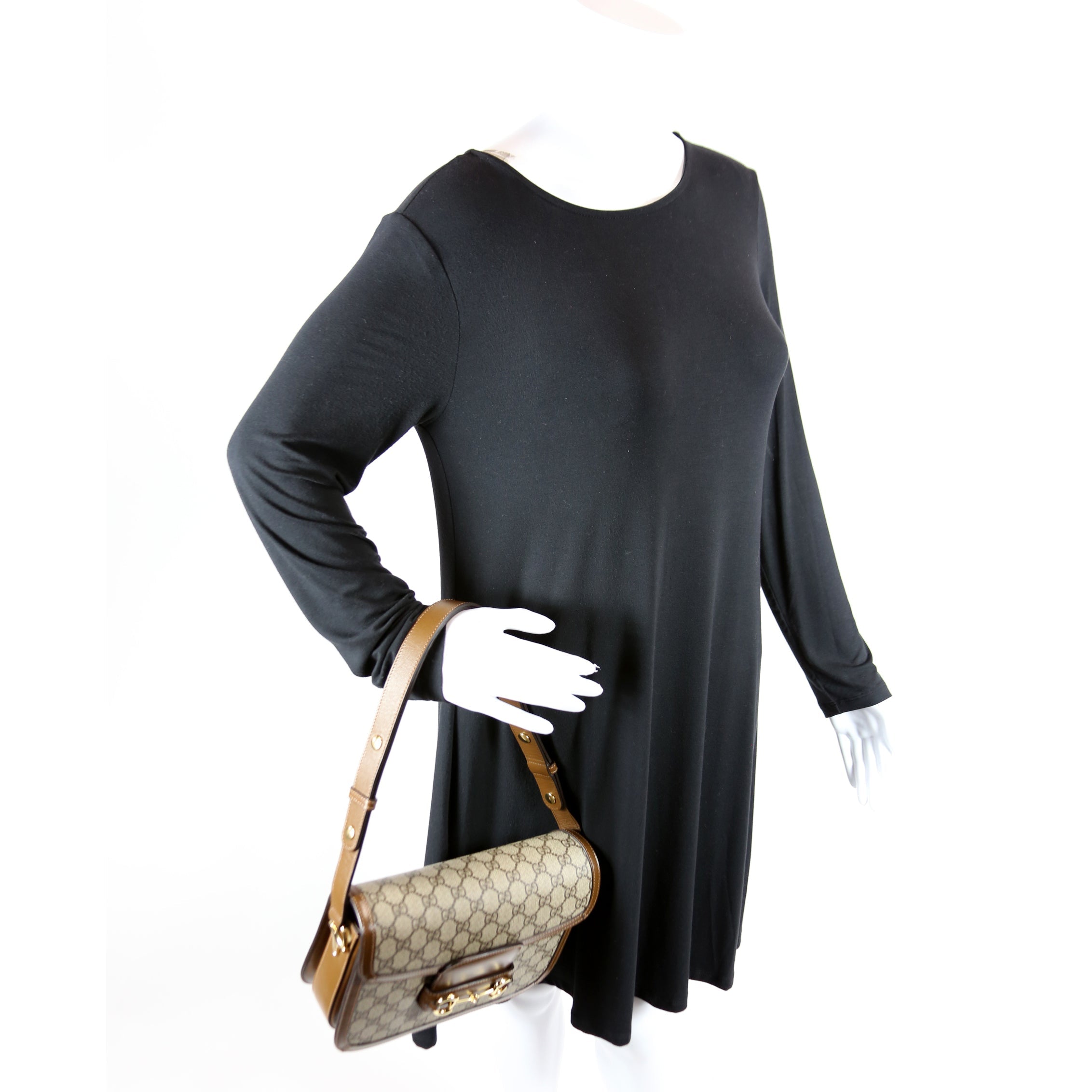 602204 Horsebit 1955 Shoulder Bag Brown