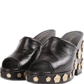 Peep Toe Platform Camellia Mules Size 35.5