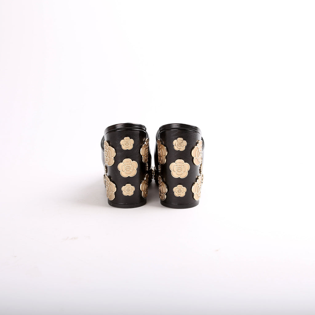 Peep Toe Platform Camellia Mules Size 35.5