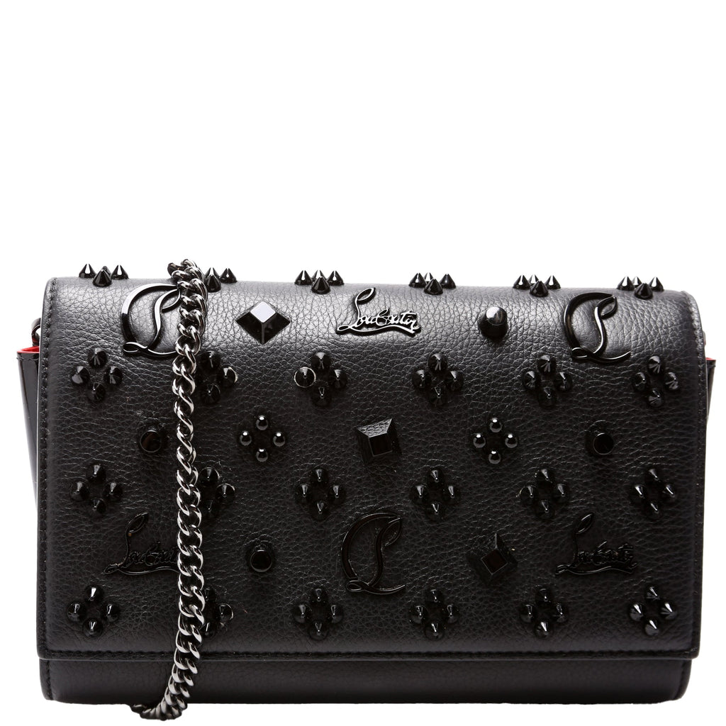 Paloma Loubinthesky Chain Clutch Leather Black