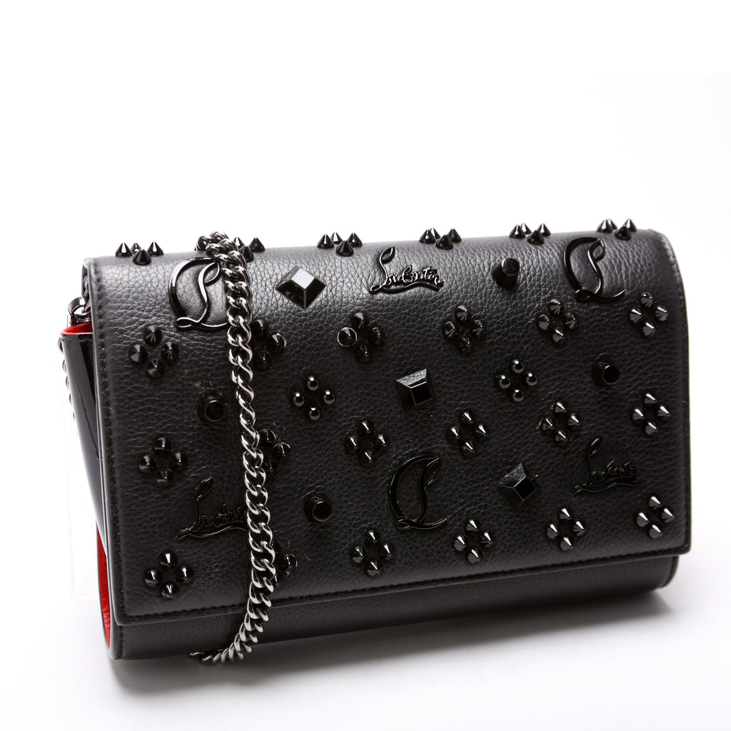 Paloma Loubinthesky Chain Clutch Leather Black