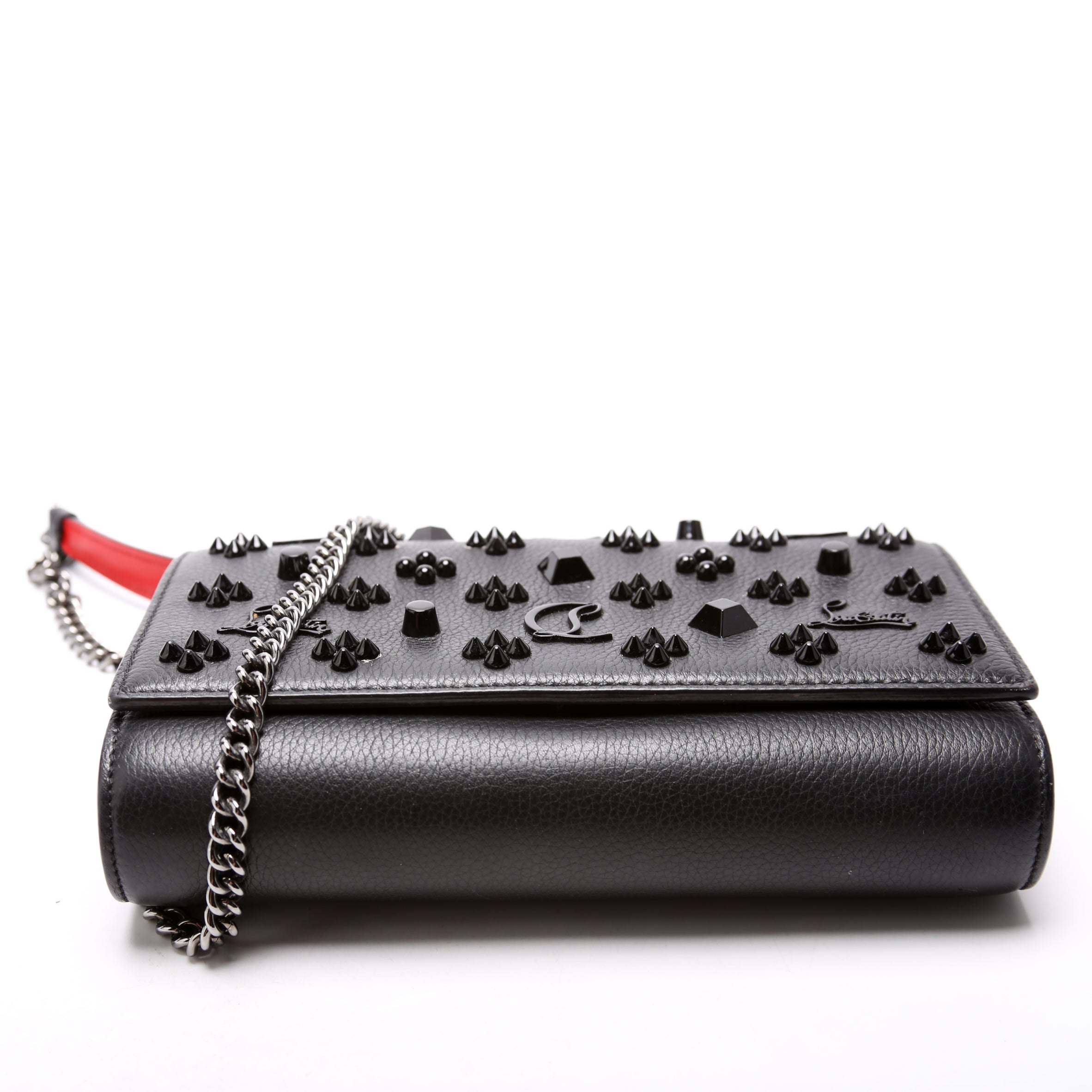 Paloma Loubinthesky Chain Clutch Leather Black