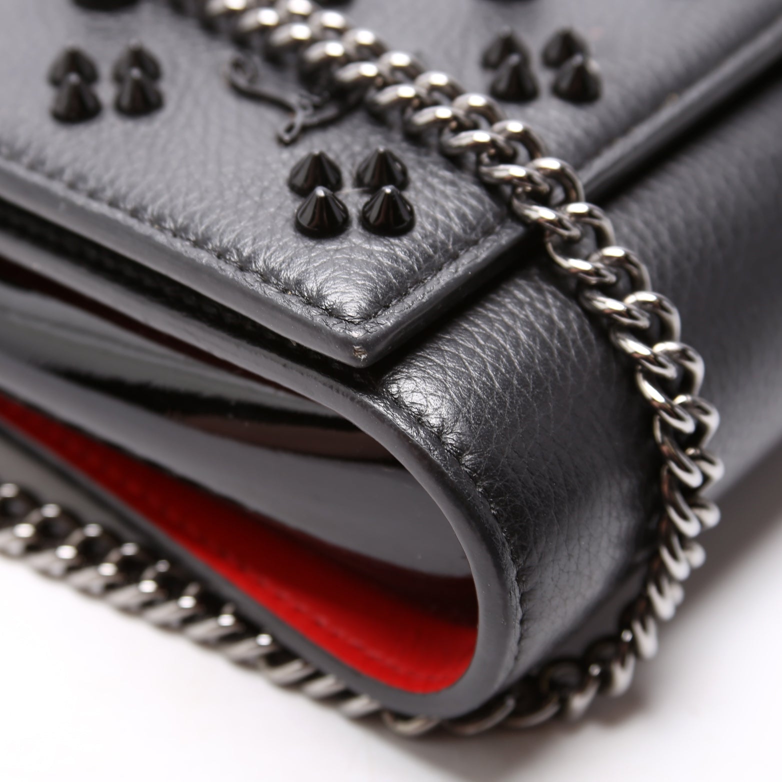 Paloma Loubinthesky Chain Clutch Leather Black