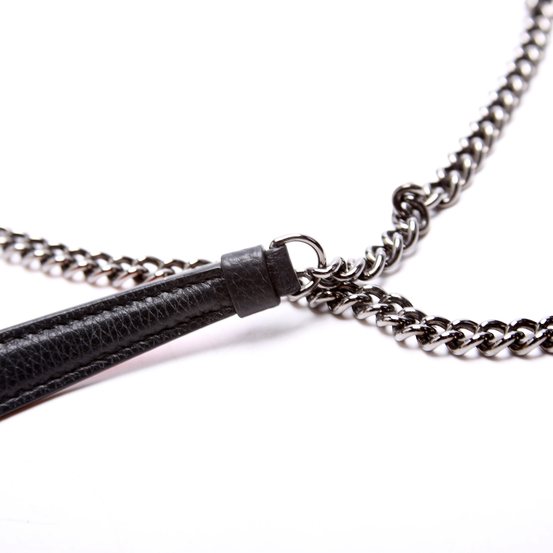 Paloma Loubinthesky Chain Clutch Leather Black