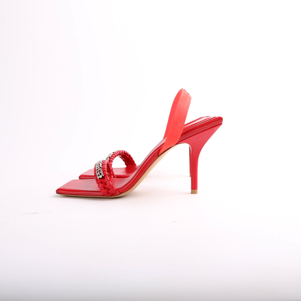 Leather Square Toe Heels Size 37