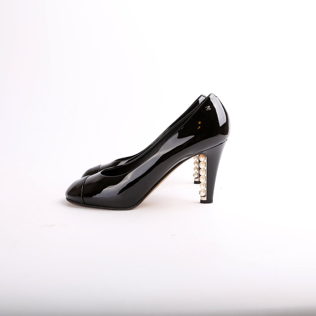 Patent Leather & Pearl Heels Size 40