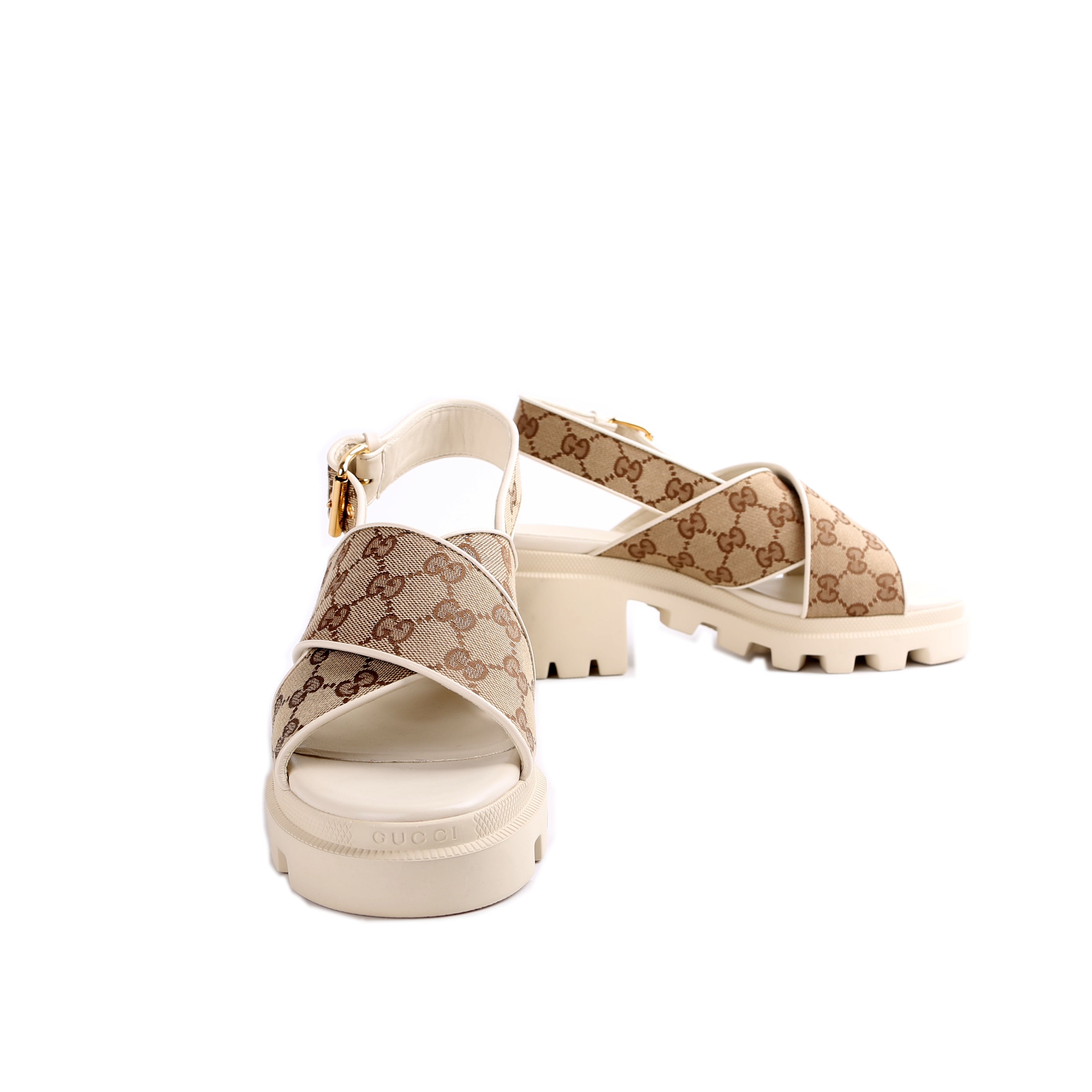 GG Canvas Lug Sole Sandals Size 40
