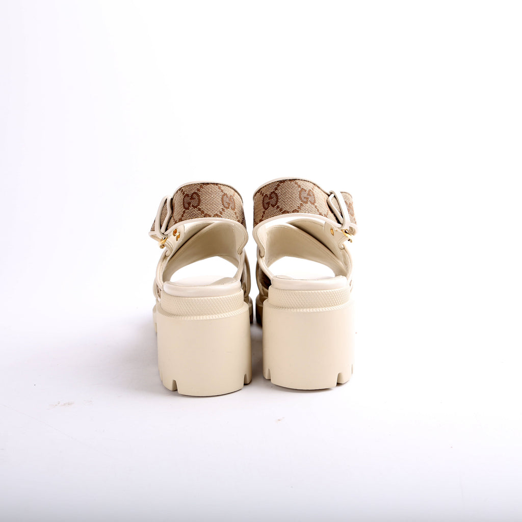 GG Canvas Lug Sole Sandals Size 40