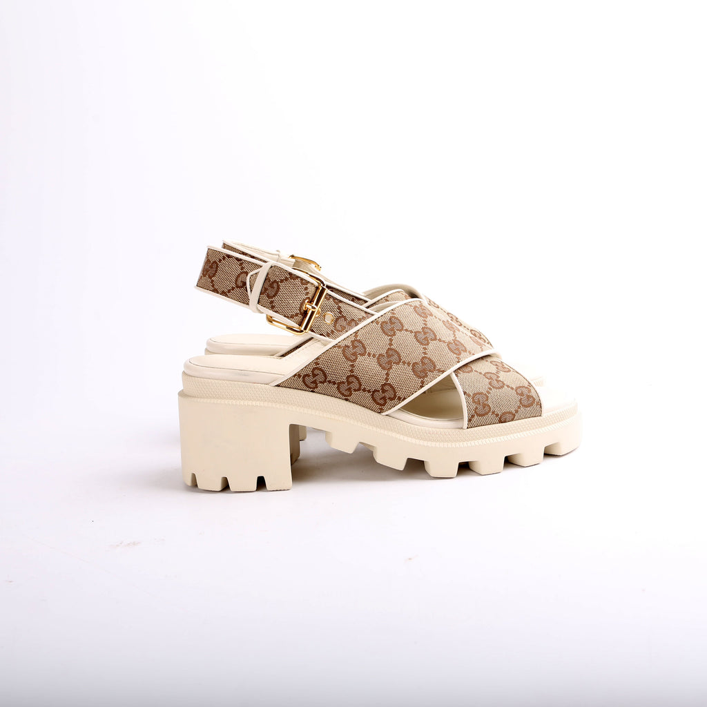 GG Canvas Lug Sole Sandals Size 40