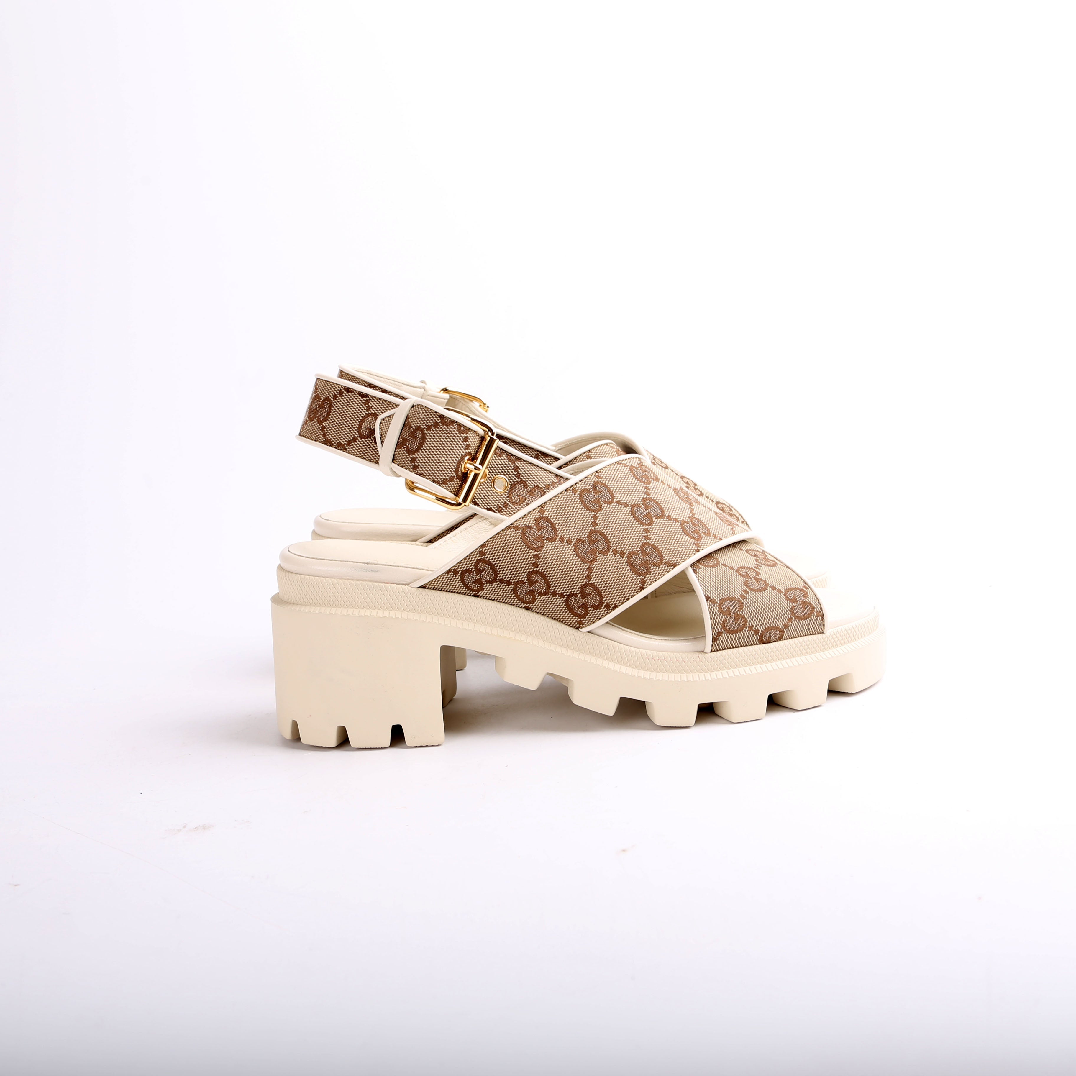 GG Canvas Lug Sole Sandals Size 40