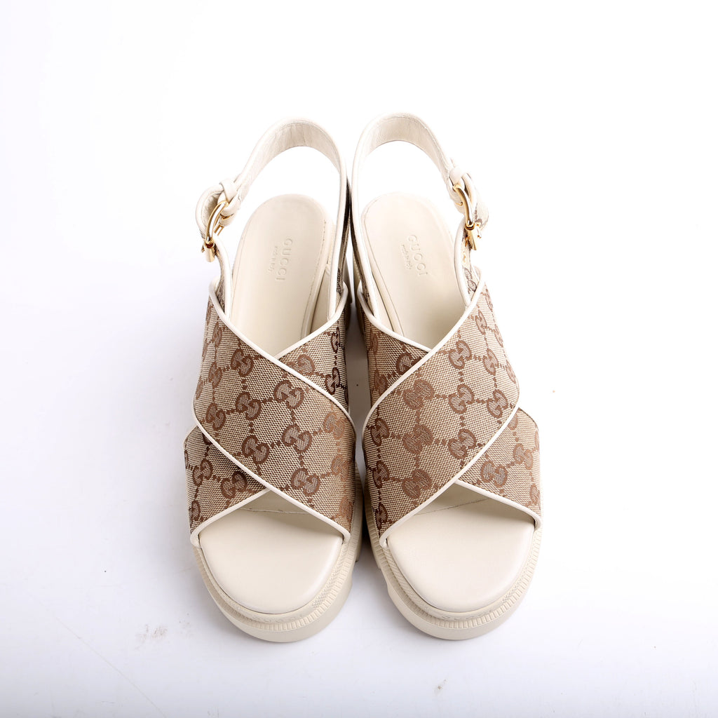 GG Canvas Lug Sole Sandals Size 40