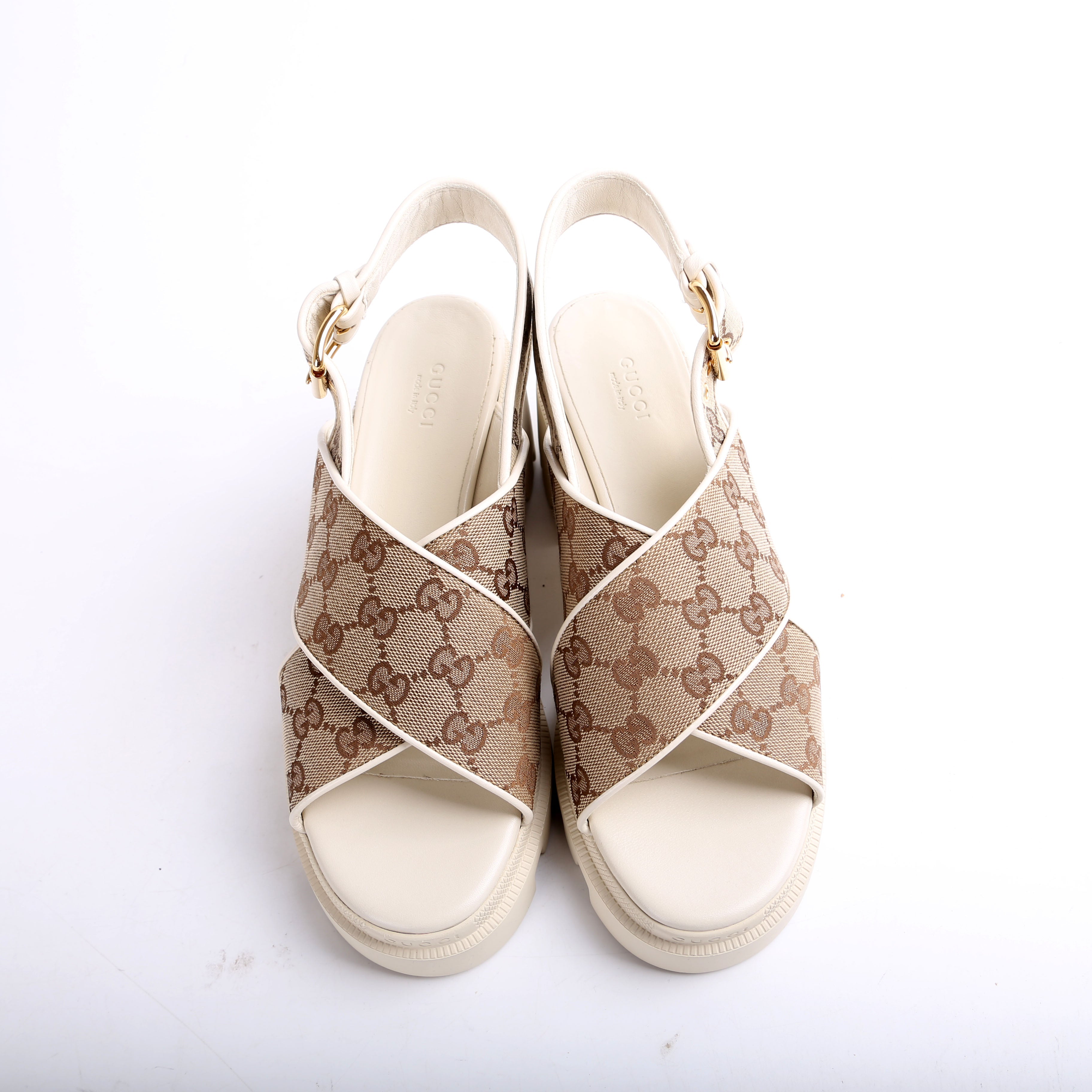 GG Canvas Lug Sole Sandals Size 40