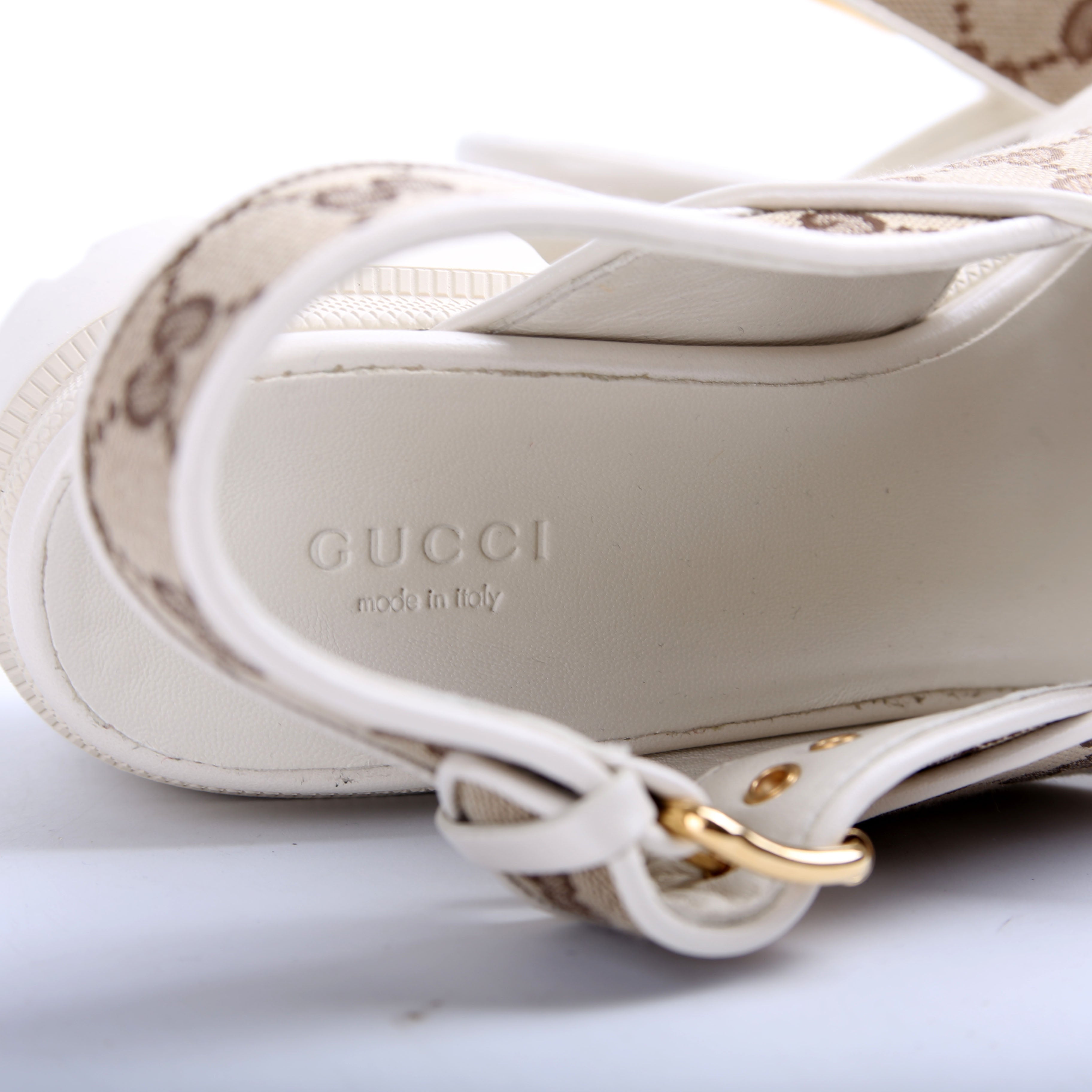 GG Canvas Lug Sole Sandals Size 40