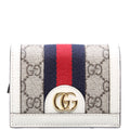 523155 Ophidia GG Card Case Wallet White